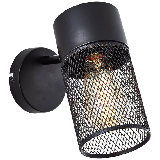 Brilliant Kamolo Wandspot E27 Schwarz Matt 99723/76