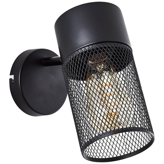 Brilliant Kamolo Wandspot E27 Schwarz Matt 99723/76