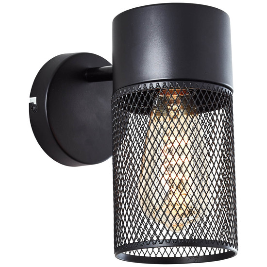 Brilliant Kamolo Wandspot E27 Schwarz Matt 99723/76