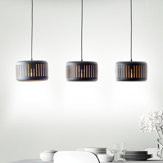 Brilliant Tyas Pendelleuchte, 3-flammig E27 Schwarz Gold 99800/86