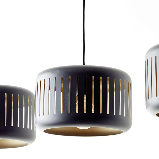 Brilliant Tyas Pendelleuchte, 3-flammig E27 Schwarz Gold 99800/86