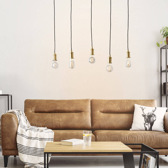 Brilliant Darcia Pendelleuchte, 5-flammig E27 Schwarz 99814/06