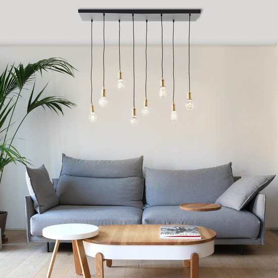 Brilliant Darcia Pendelleuchte, 8-flammig E27 Schwarz 99815/06