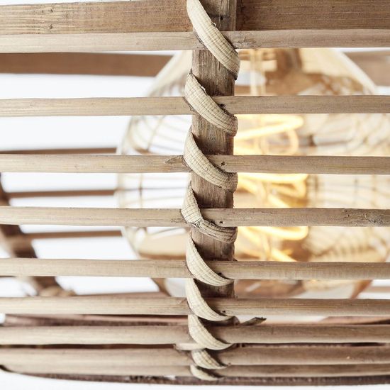 Brilliant Woodball Pendelleuchte, 3-fach E27 Schwarz Matt Natur 99885/06