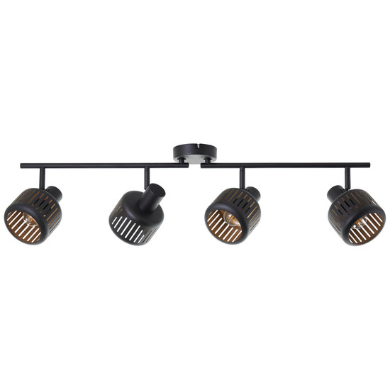 Brilliant Tyas Spotrohr, 4-flammig E14 Schwarz Gold 99945/86
