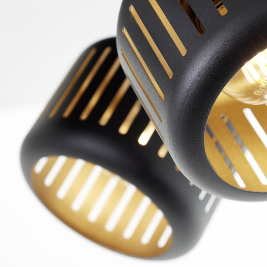Brilliant Tyas Spotrohr, 4-flammig E14 Schwarz Gold 99945/86