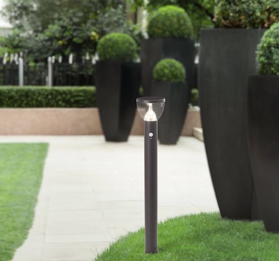 Brilliant Tulip LED Außenstehleuchte 3W Warmweiß IP44 Schwarz Solar, Bewegungsmelder G40412/06