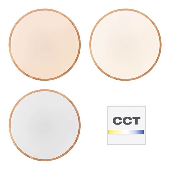 Brilliant Slimline LED Wand- und Deckenleuchte 50cm 36W Holz Hell Weiß Timer, Nachtlicht G80570A75