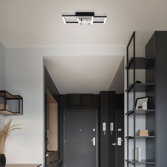 Brilliant Bray LED Deckenleuchte 40x40cm 22W Warmweiß Schwarz G99903A06