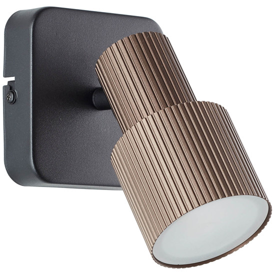 Brilliant Cadiz LED Wandleuchte 1-flammig GU10 10W/5W Warmweiß Schwarz Matt Bronze Gebürstet G01410/76