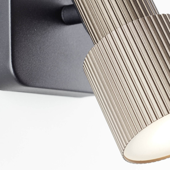 Brilliant Cadiz LED Wandleuchte 1-flammig GU10 10W/5W Warmweiß Schwarz Matt Bronze Gebürstet G01410/76