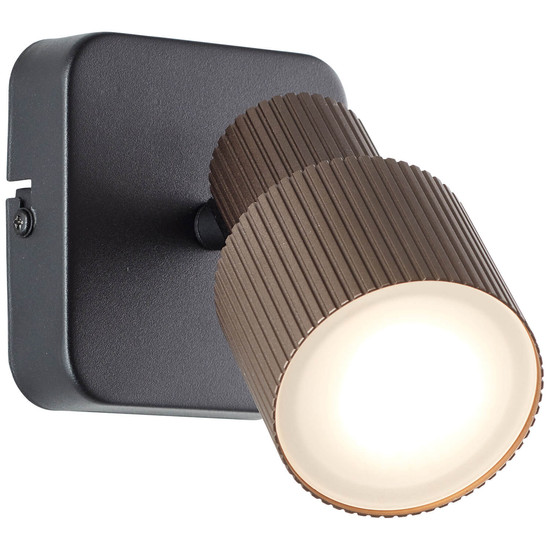 Brilliant Cadiz LED Wandleuchte 1-flammig GU10 10W/5W Warmweiß Schwarz Matt Bronze Gebürstet G01410/76