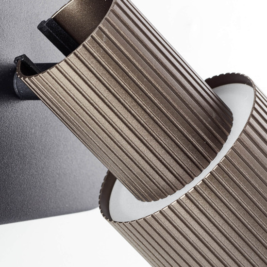 Brilliant Cadiz LED Wandleuchte 1-flammig GU10 10W/5W Warmweiß Schwarz Matt Bronze Gebürstet G01410/76