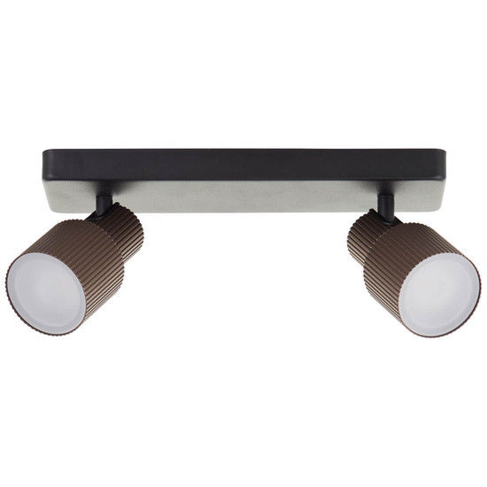 Brilliant Cadiz LED Spotbalken, 2-flammig GU10 10W/5W Warmweiß Schwarz Matt Bronze Gebürstet G01413/76