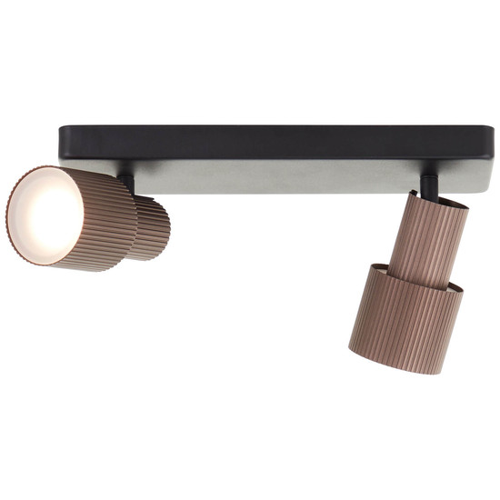 Brilliant Cadiz LED Spotbalken, 2-flammig GU10 10W/5W Warmweiß Schwarz Matt Bronze Gebürstet G01413/76
