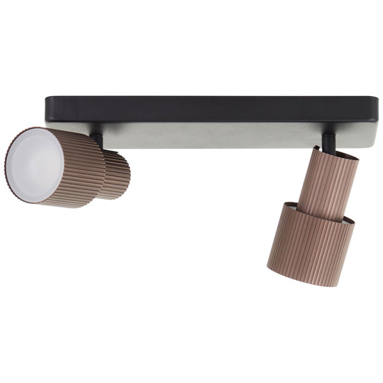 Brilliant Cadiz LED Spotbalken, 2-flammig GU10 10W/5W Warmweiß Schwarz Matt Bronze Gebürstet G01413/76