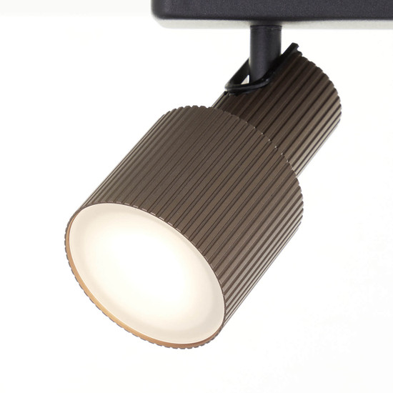 Brilliant Cadiz LED Spotbalken, 3-flammig GU10 10W/5W Warmweiß Schwarz Matt Bronze Gebürstet G01416/76