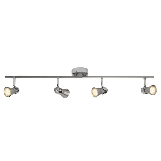 Brilliant Sanny LED Spotrohr, 4-flammig, drehbar GU10 7W/3W Warmweiß Eisen Chrom G15432/77