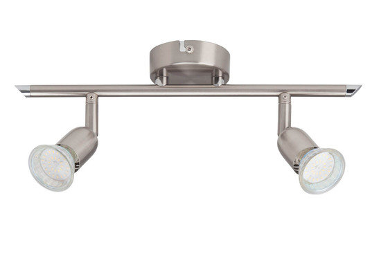 Brilliant Loona LED Spotrohr, 2-flammig GU10 3W/3W Warmweiß Eisen G28813/13