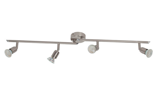 Brilliant Loona LED Spotrohr, 4-flammig, drehbar GU10 3W/3W Warmweiß Eisen G28832/13