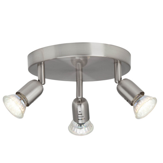 Brilliant Loona LED Spotrondell, 3-flammig GU10 3W/3W Warmweiß Eisen G28834/13