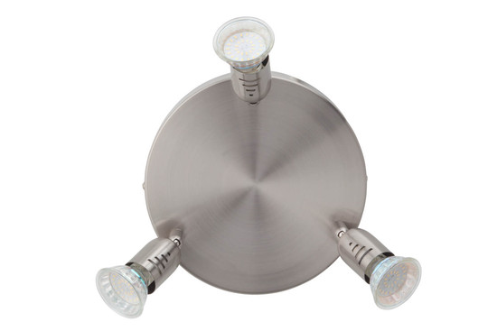 Brilliant Loona LED Spotrondell, 3-flammig GU10 3W/3W Warmweiß Eisen G28834/13