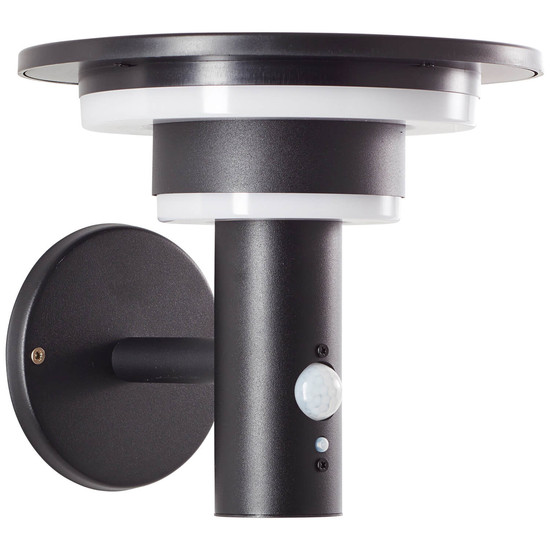 Brilliant Garvina LED Außenwandleuchte mit Solar und Bewegungsmelder 3W Warmweiß IP44 Schwarz Solar, Bewegungsmelder G40405/06