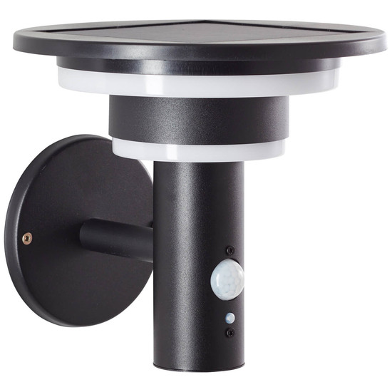 Brilliant Garvina LED Außenwandleuchte mit Solar und Bewegungsmelder 3W Warmweiß IP44 Schwarz Solar, Bewegungsmelder G40405/06