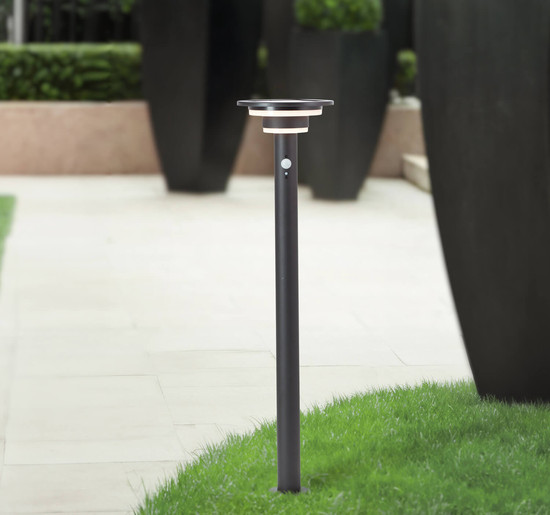 Brilliant Garvina LED Außenstehleuchte mit Solar und Bewegungsmelder 3W Warmweiß IP44 Schwarz Solar, Bewegungsmelder G40407/06