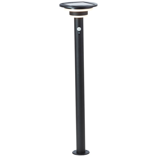 Brilliant Garvina LED Außenstehleuchte mit Solar und Bewegungsmelder 3W Warmweiß IP44 Schwarz Solar, Bewegungsmelder G40407/06
