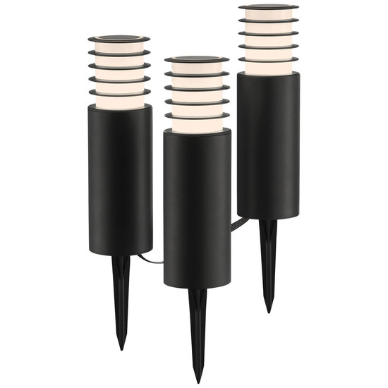 Brilliant Carosu LED Außenspießleuchte 3er Set 8,5W IP44 Schwarz Bluetooth G40910/06