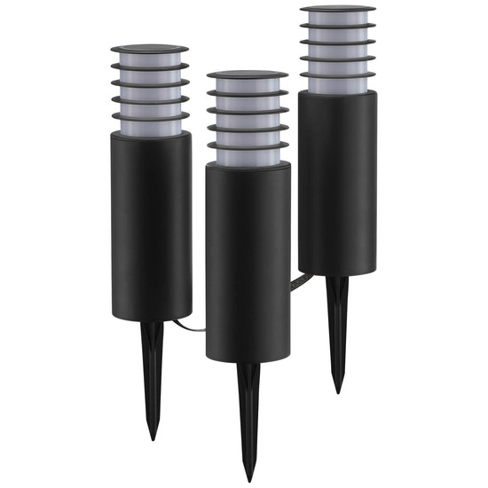 Brilliant Carosu LED Außenspießleuchte 3er Set 8,5W IP44 Schwarz Bluetooth G40910/06