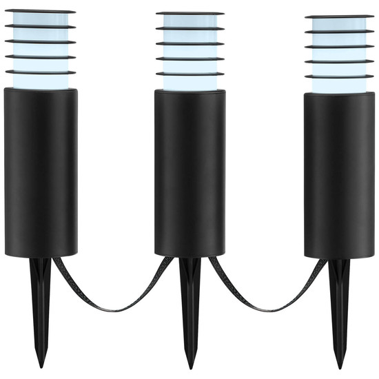 Brilliant Carosu LED Außenspießleuchte 3er Set 8,5W IP44 Schwarz Bluetooth G40910/06