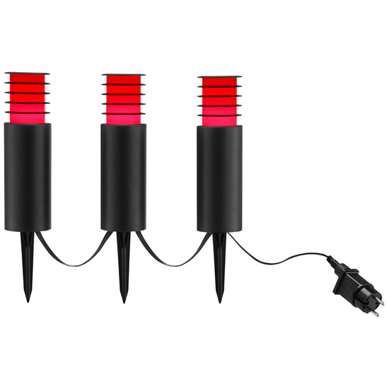 Brilliant Carosu LED Außenspießleuchte 3er Set 8,5W IP44 Schwarz Bluetooth G40910/06