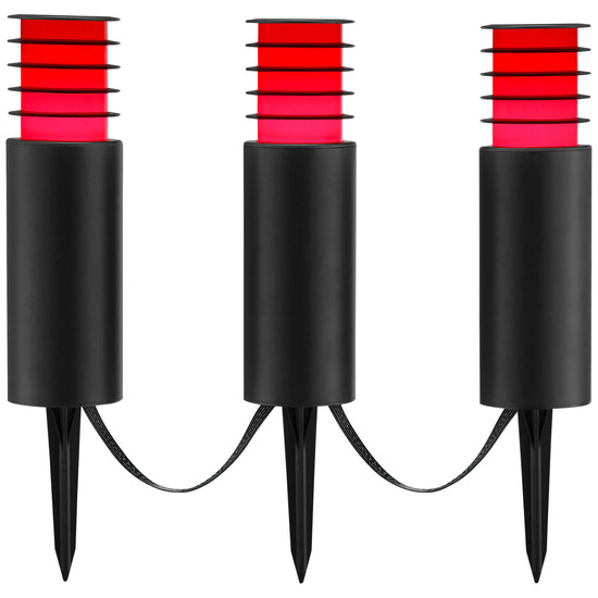 Brilliant Carosu LED Außenspießleuchte 3er Set 8,5W IP44 Schwarz Bluetooth G40910/06