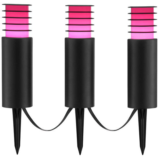 Brilliant Carosu LED Außenspießleuchte 3er Set 8,5W IP44 Schwarz Bluetooth G40910/06