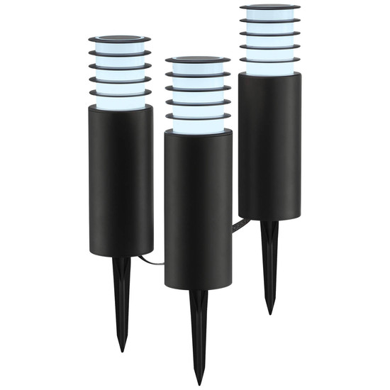 Brilliant Carosu LED Außenspießleuchte 3er Set 8,5W IP44 Schwarz Bluetooth G40910/06