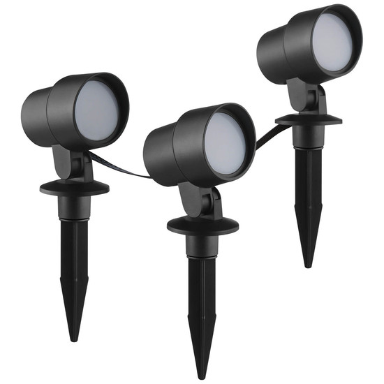 Brilliant Kamara LED Außenspießleuchte 3er Set 8,5W IP44 Schwarz Bluetooth G40911/06