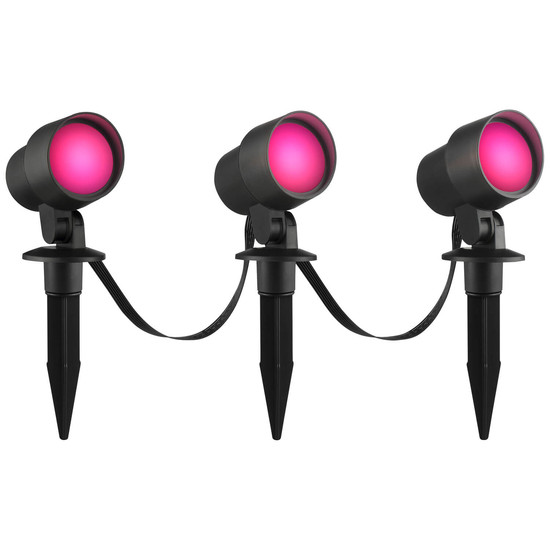 Brilliant Kamara LED Außenspießleuchte 3er Set 8,5W IP44 Schwarz Bluetooth G40911/06