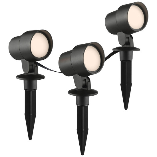 Brilliant Kamara LED Außenspießleuchte 3er Set 8,5W IP44 Schwarz Bluetooth G40911/06