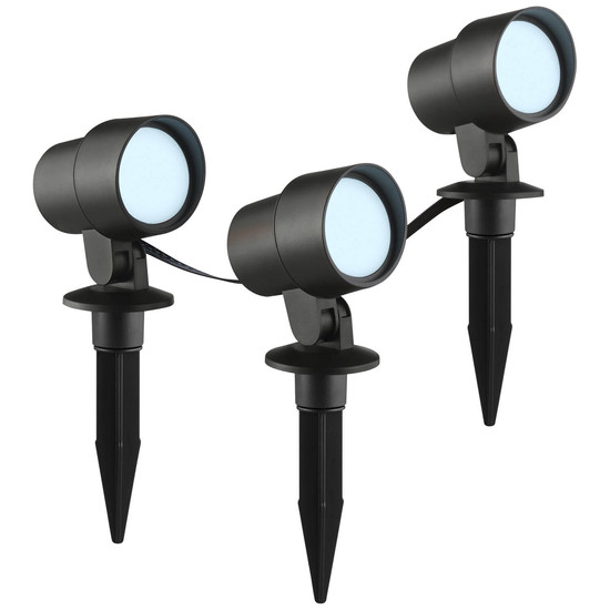 Brilliant Kamara LED Außenspießleuchte 3er Set 8,5W IP44 Schwarz Bluetooth G40911/06