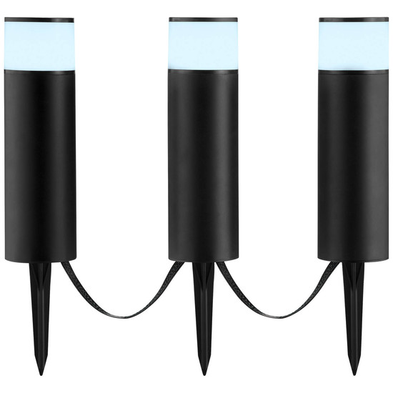Brilliant Dody LED Außenspießleuchte 3er Set 8,5W IP44 Schwarz Weiß Bluetooth G40912/76