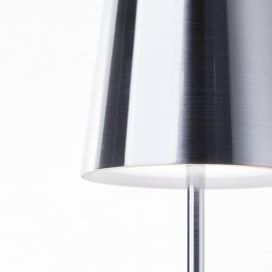 Brilliant Xaana LED Außentischleuchte 37cm 4W IP44 Satiniertes Nickel Alu Gebürstet USB G40939/68