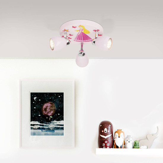 Brilliant Princess LED Spotrondell, 3-flammig GU10 3W/3W Warmweiß Pink G55934/17