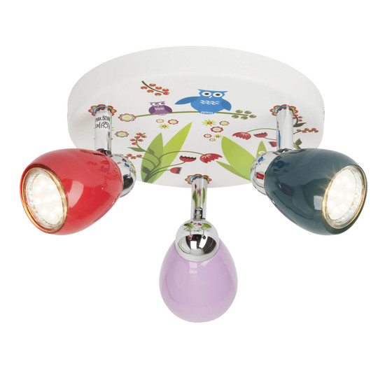 Brilliant Birds LED Spotrondell, 3-flammig GU10 3W/3W Warmweiß Mehrfarbig G56034/72