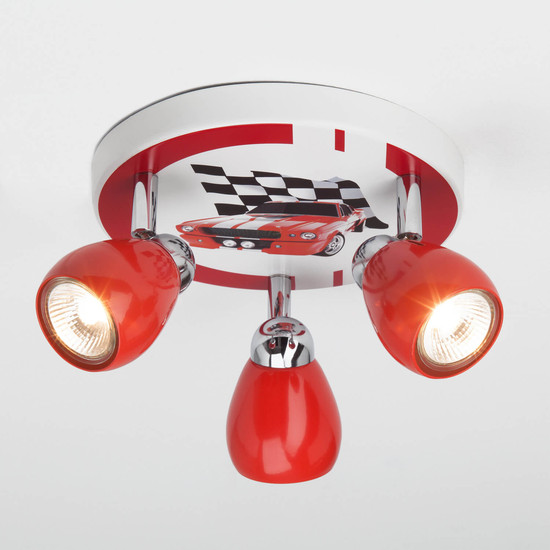 Brilliant Racing LED Spotrondell, 3-flammig GU10 3W/3W Warmweiß Rot Weiß G56134/71