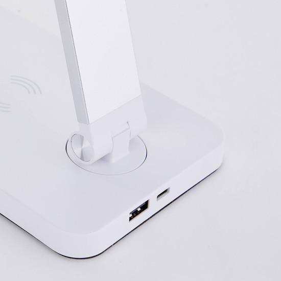 Brilliant Florence LED Tischleuchte 38cm 5W Weiß USB, Wireless charging G60090/05