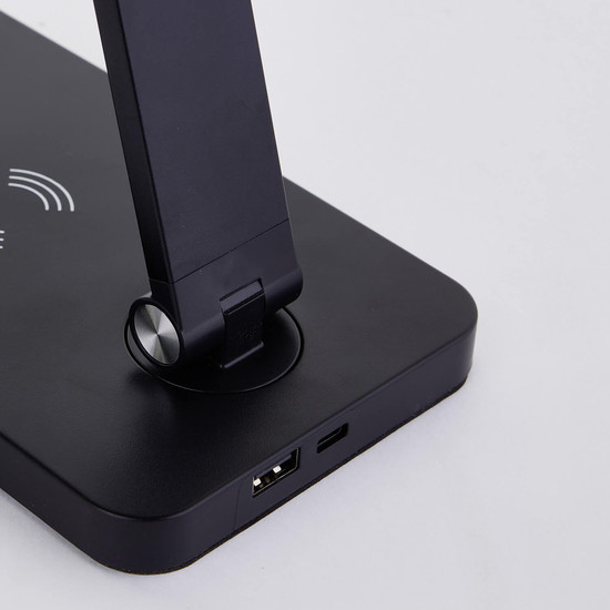 Brilliant Florence LED Tischleuchte 38cm 5W Schwarz USB, Wireless charging G60090/06