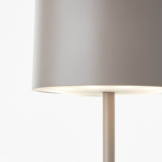 Brilliant Helio LED Tischleuchte LED 21cm 2W Warmweiß Taupe USB G60181A20