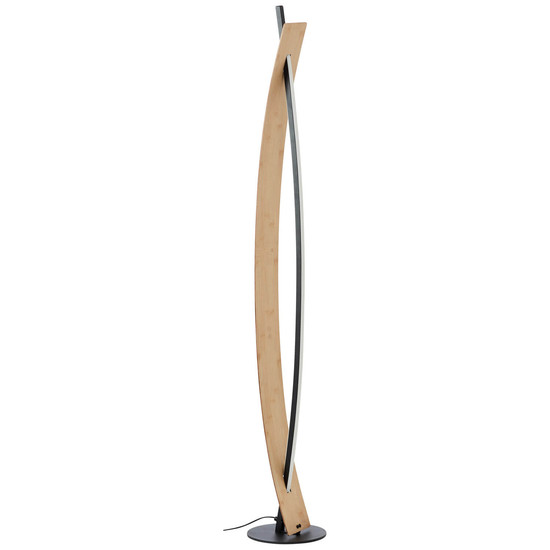 Brilliant Visby LED Stehleuchte 120cm 18W Warmweiß Schwarz Natur G70900/76